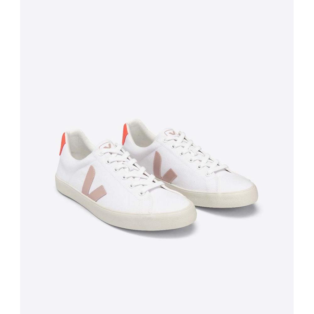 Veja ESPLAR SE CANVAS Women's Sneakers White/Orange | NZ 605YXF